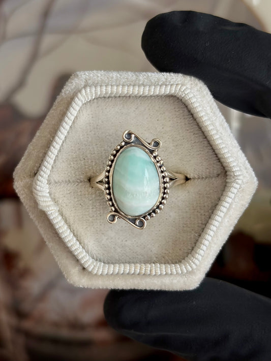 Blue Aragonite Ring - Size 8