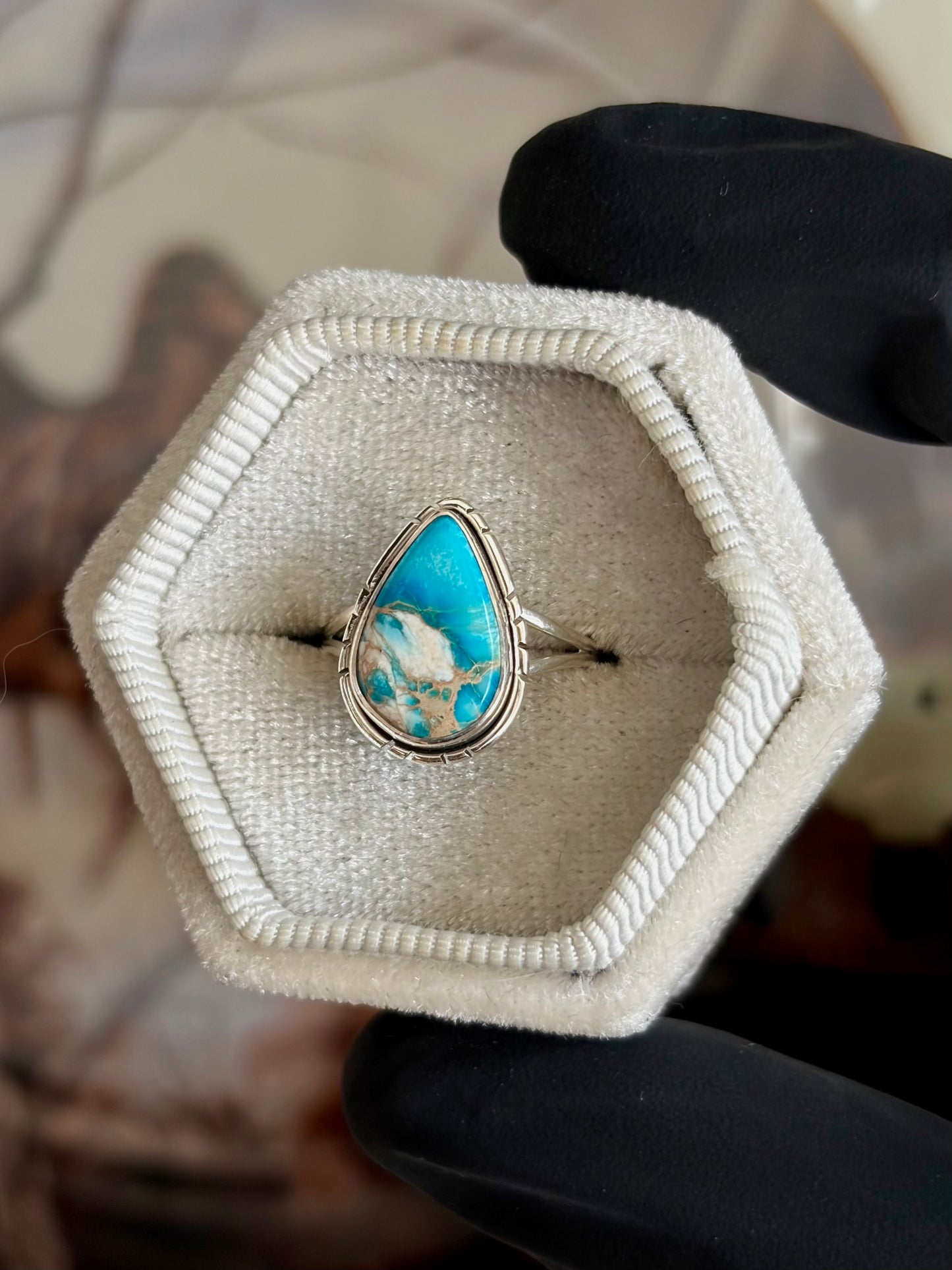 Blue Sea Sediment Ring - Size 5