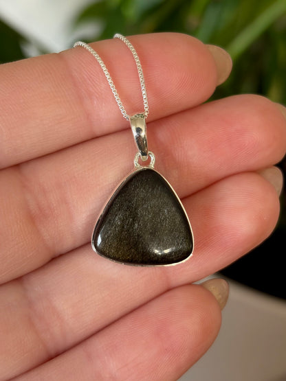 Golden Sheen Obsidian Necklace