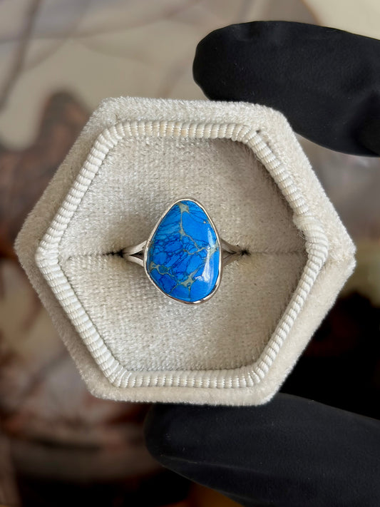 Blue Sea Sediment Ring - Size 5