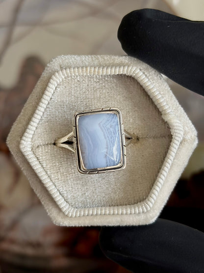Blue Lace Agate Ring - Size 10