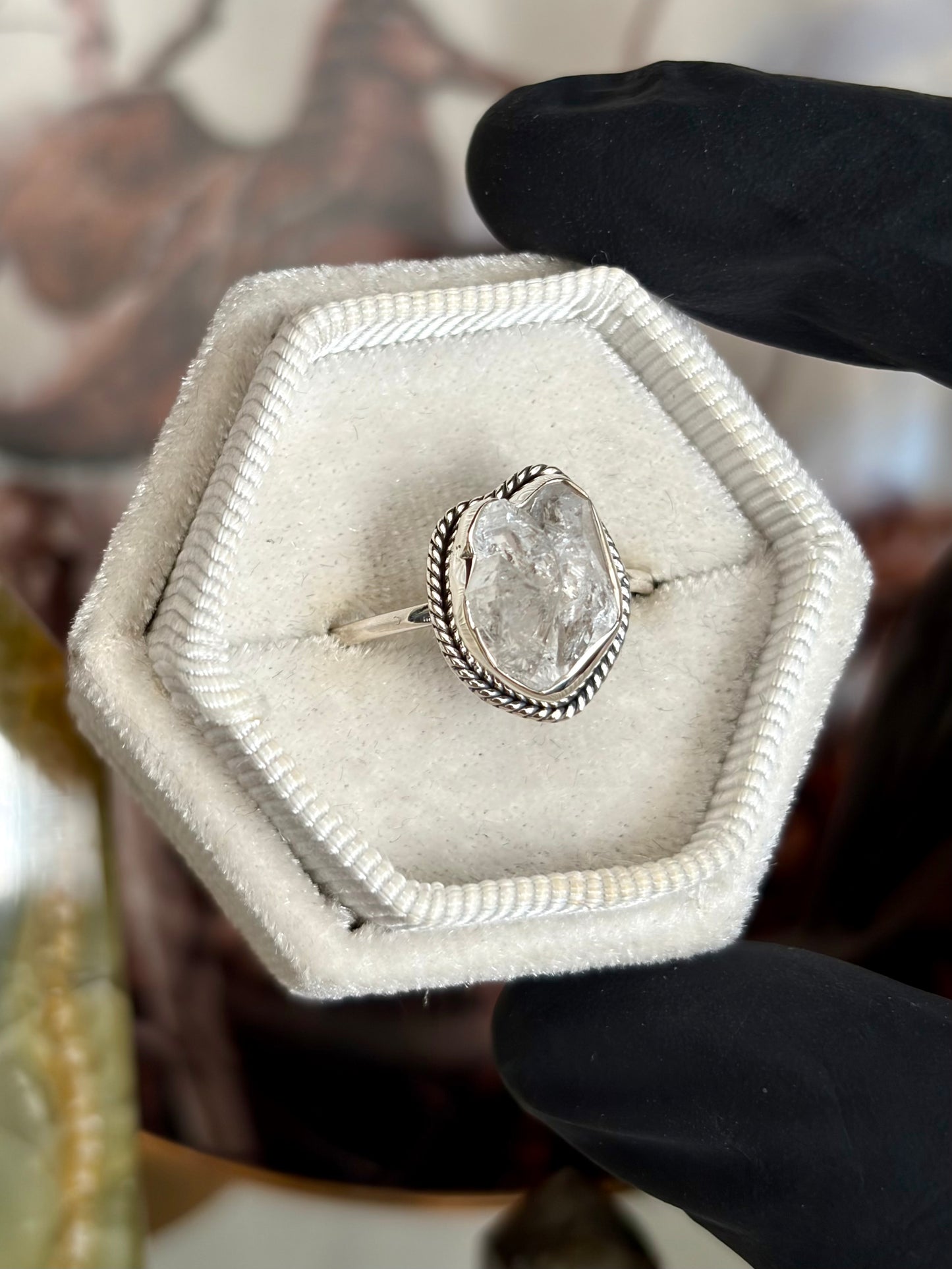 Herkimer Diamond Ring - Size 9