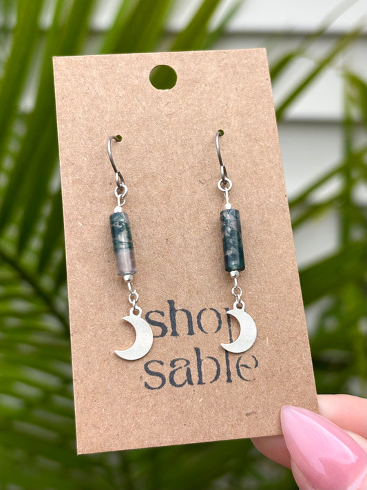 Wyrd Moss Agate Earings