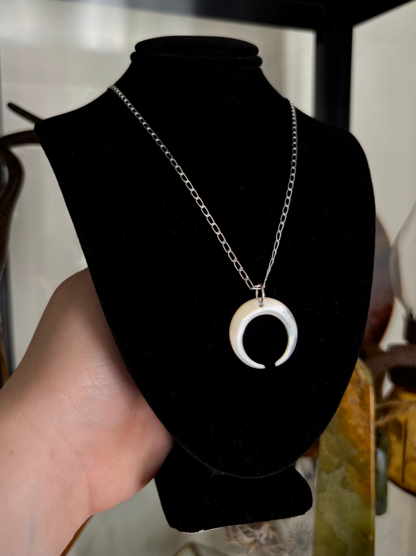 Mother of Pearl Crescent Necklace