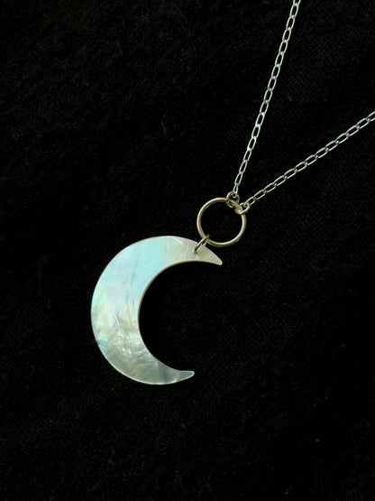 Mother of Pearl Crescent O-Ring Necklace