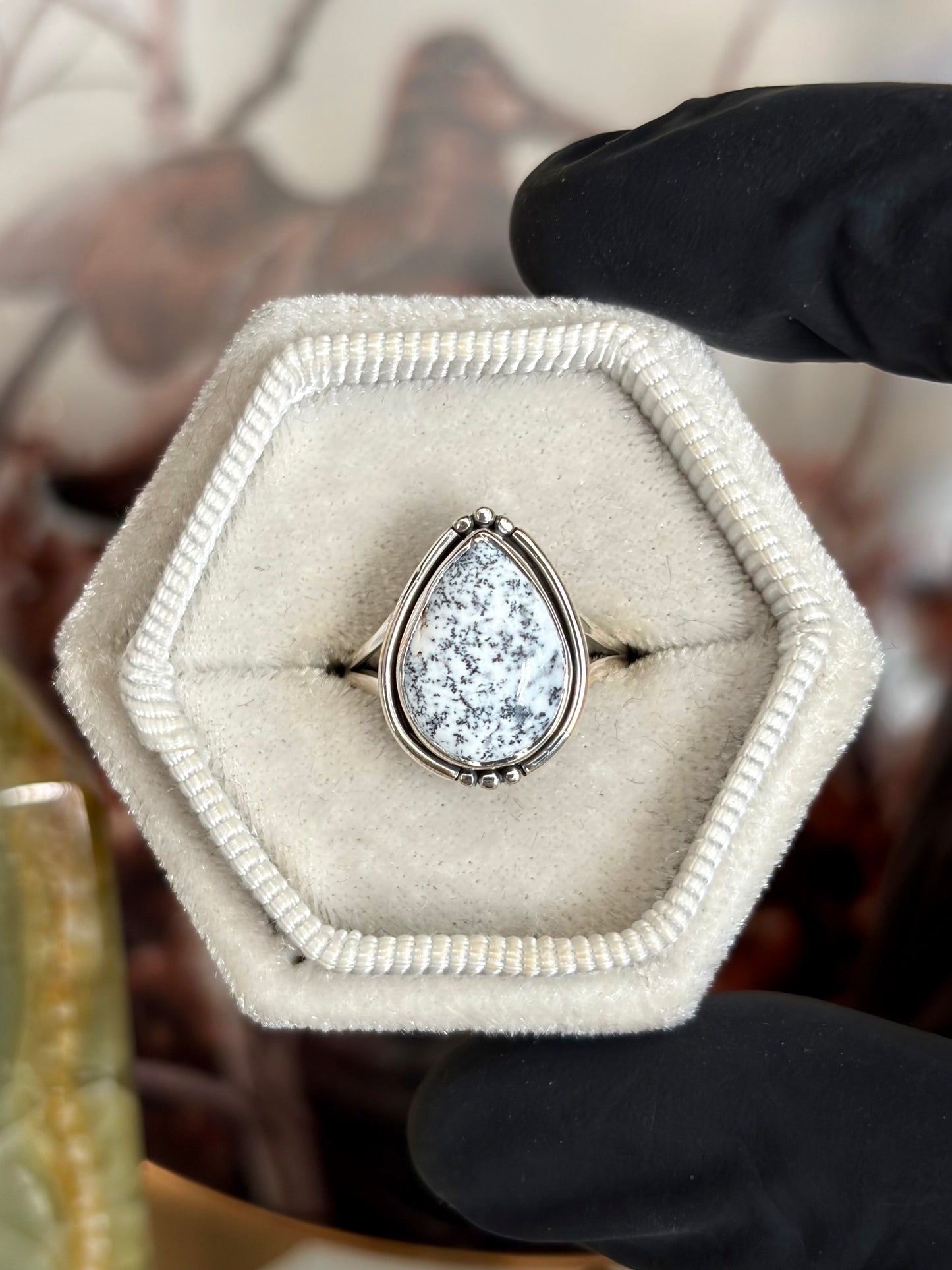 Dendritic Agate Ring - Size 5
