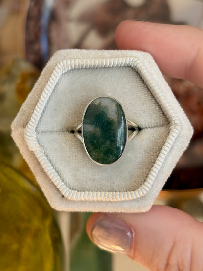 Moss Agate Ring - Size 5