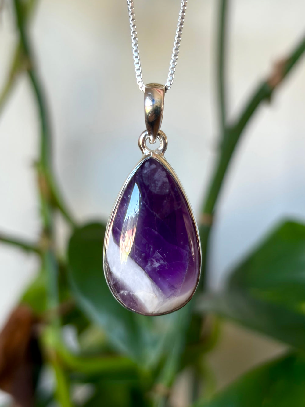 Chevron Amethyst Necklace