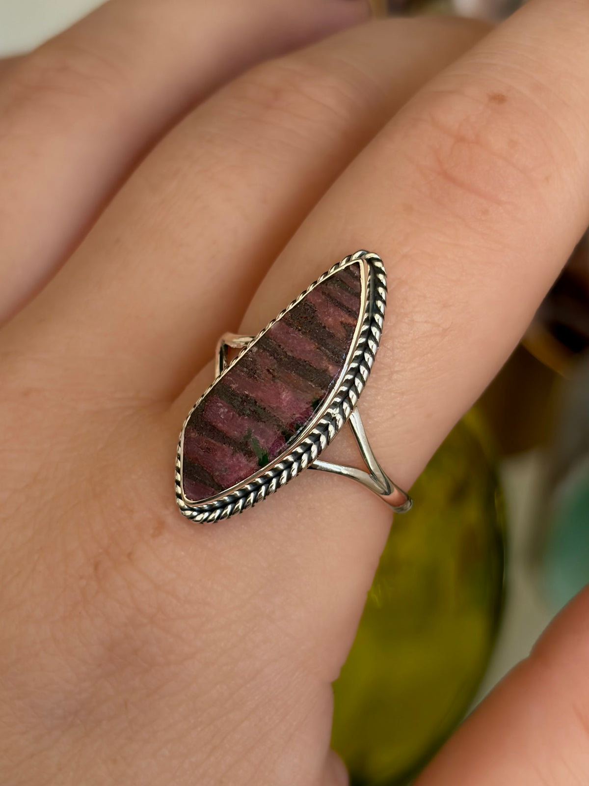 Cobalt Calcite Ring - Size 10