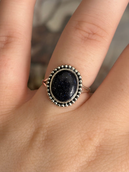 Blue Sand Stone Ring - Size 7