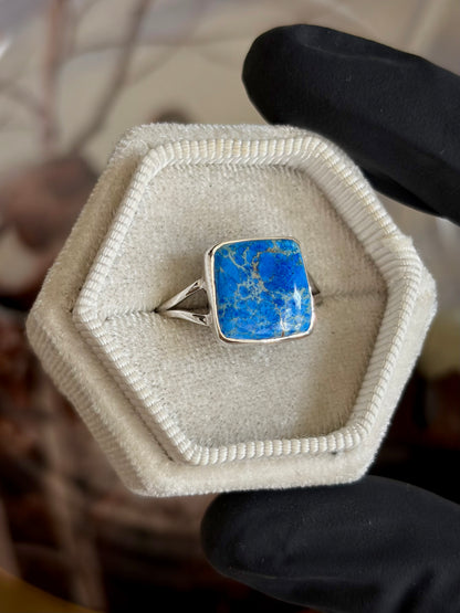 Blue Sea Sediment Ring - Size 9