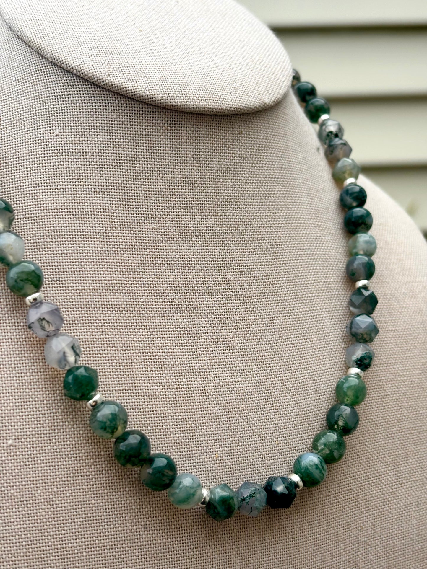 Chunky Moss Agate Necklace