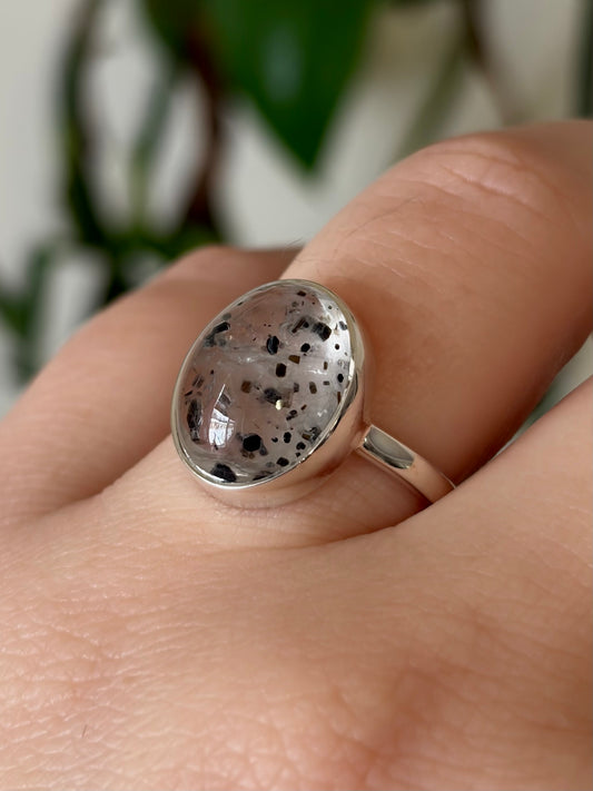 Sagenitic Quartz Ring - Size 8