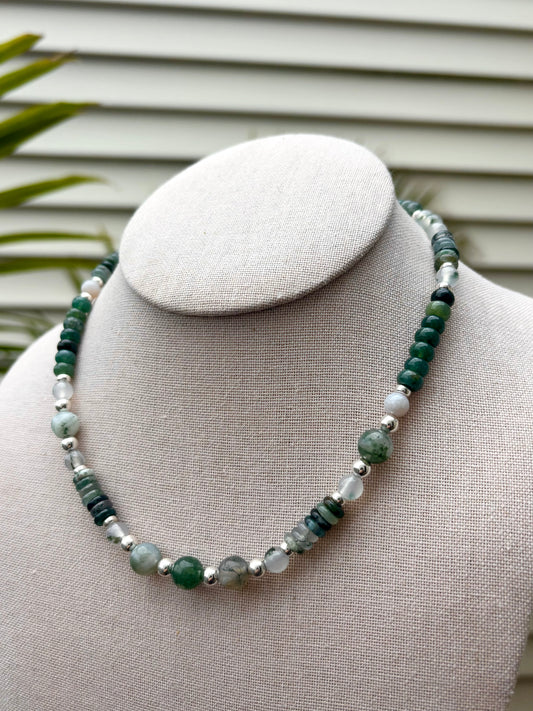 Moss Agate Choker Necklace