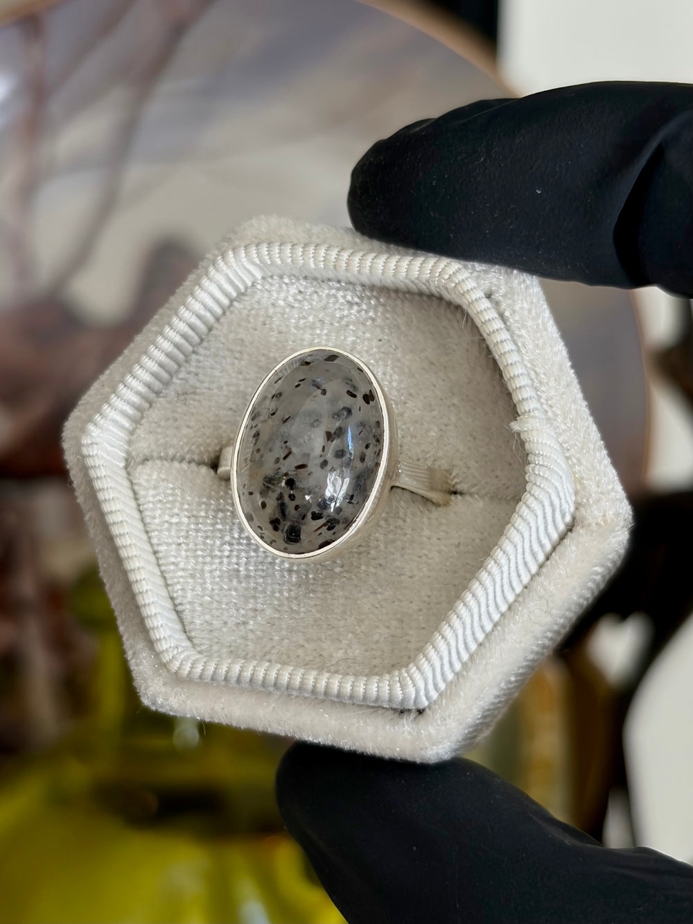 Sagenitic Quartz Ring - Size 8