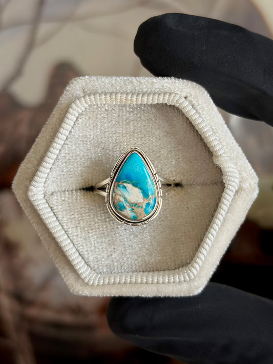 Blue Sea Sediment Ring - Size 5