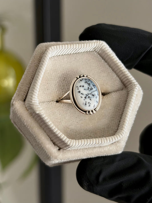 Dendritic Agate Ring - Size 5