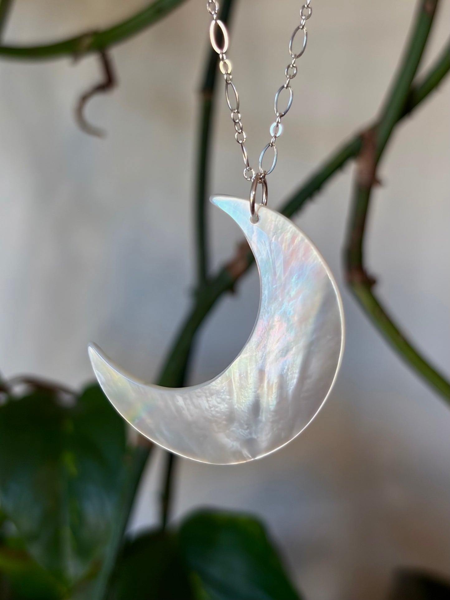 Mother of Pearl Crescent Necklace
