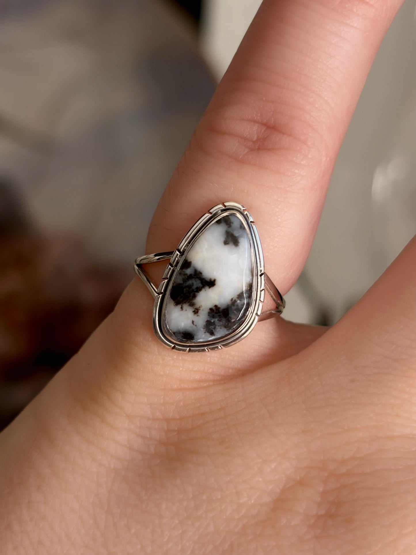 Zebra Skin Jasper Ring - Size 5