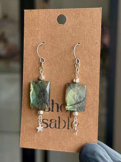 Labradorite Star Earrings