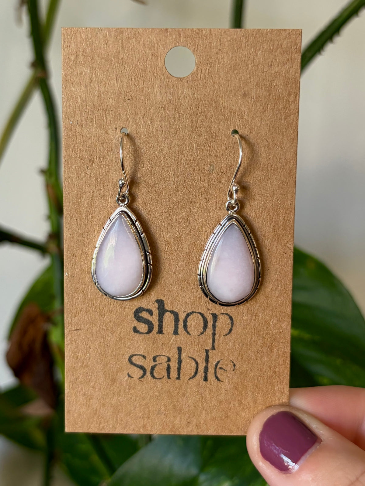 Pink Opal Earrings