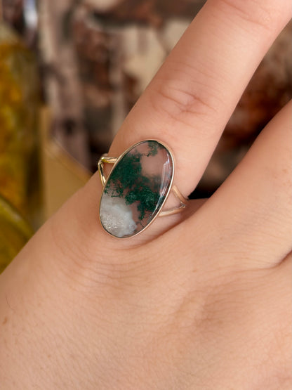 Moss Agate Ring - Size 6