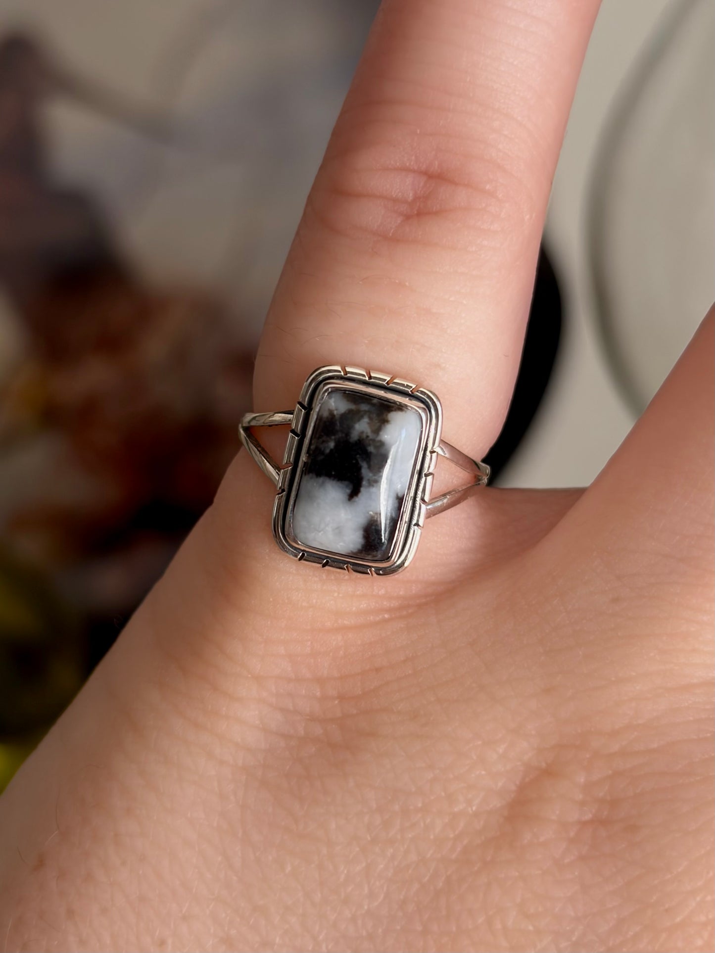 Zebra Skin Jasper Ring - Size 5