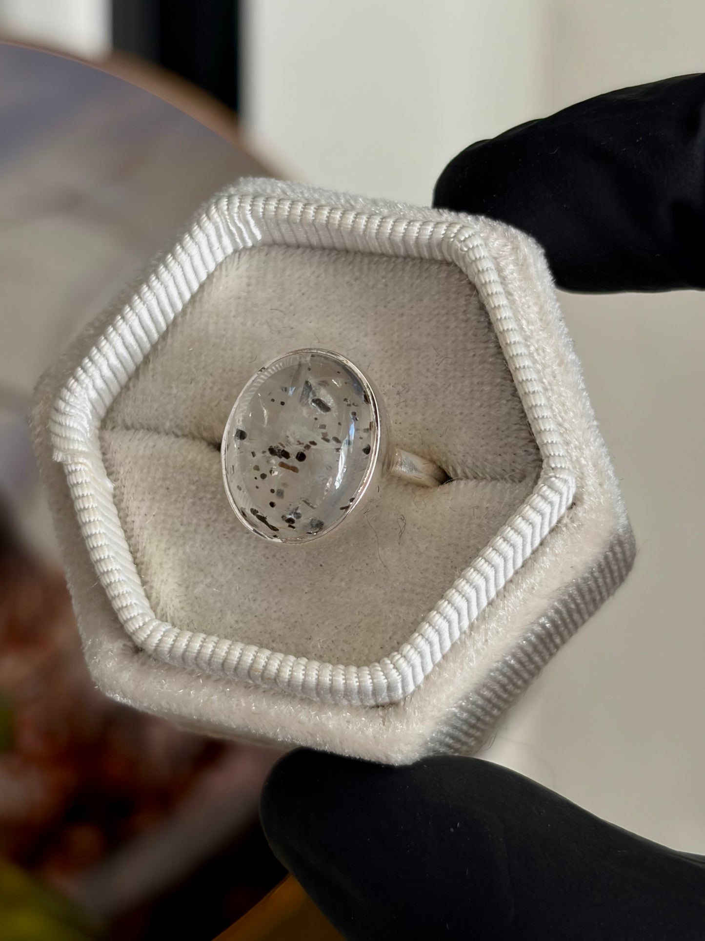 Sagenitic Quartz Ring - Size 6