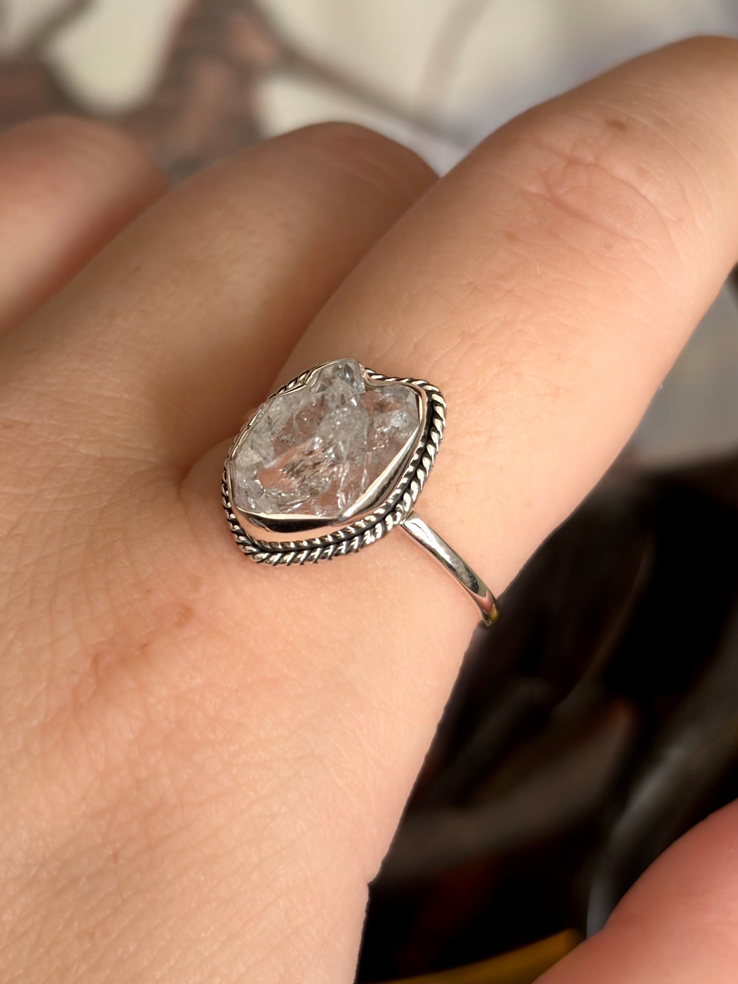 Herkimer Diamond Ring - Size 9