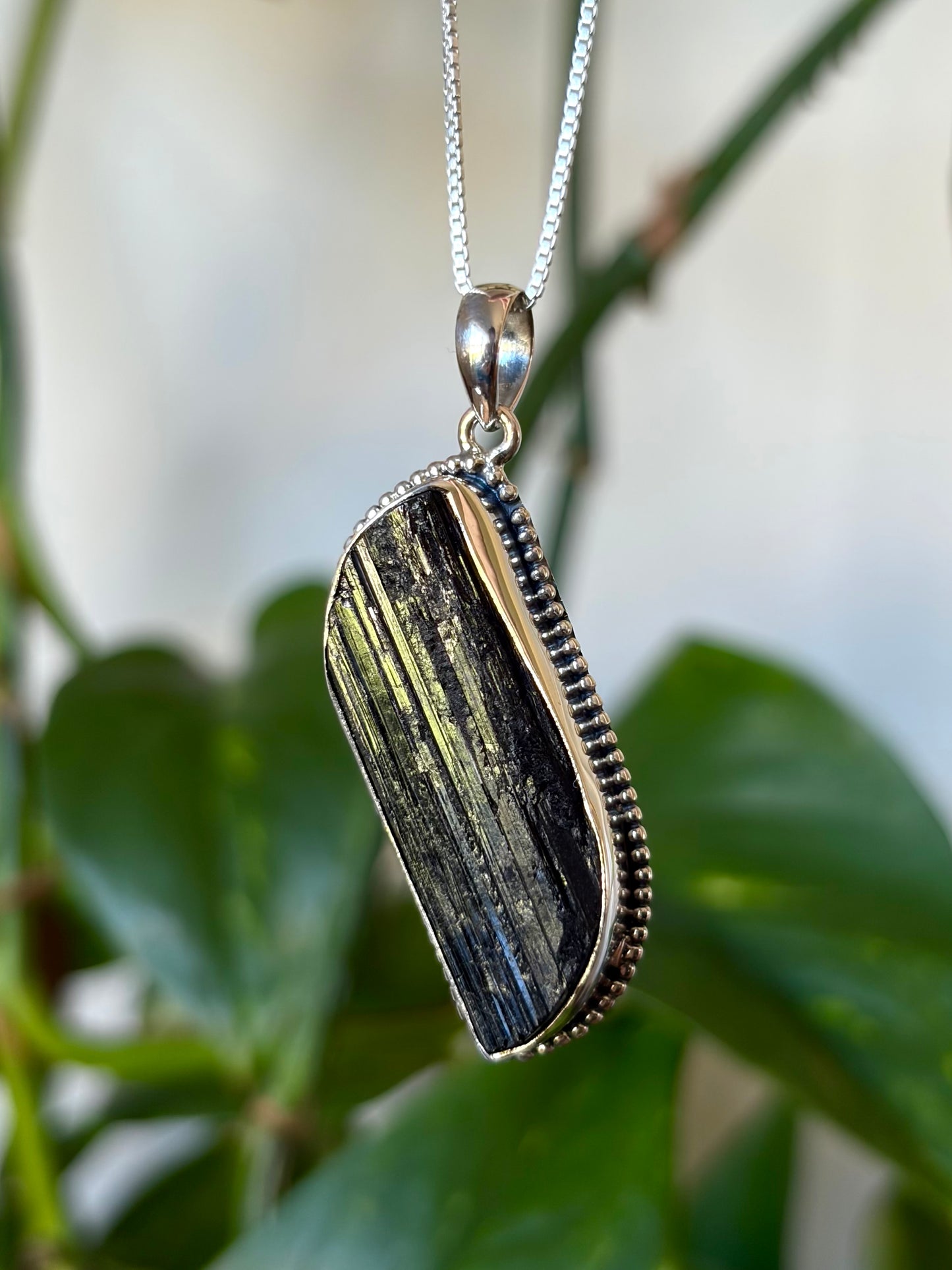 Rough Black Tourmaline Necklace