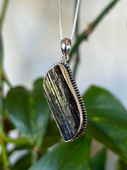 Rough Black Tourmaline Necklace