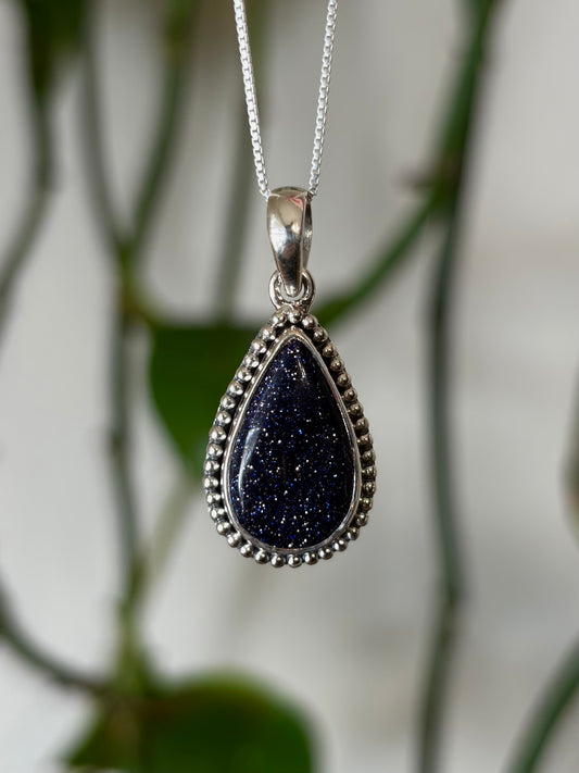 Blue Sand Stone Necklace