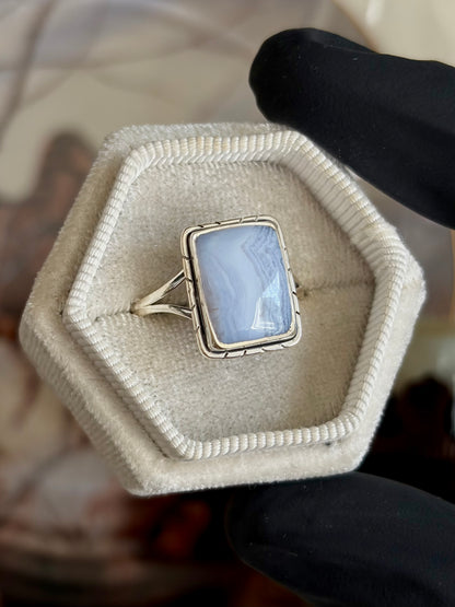 Blue Lace Agate Ring - Size 10