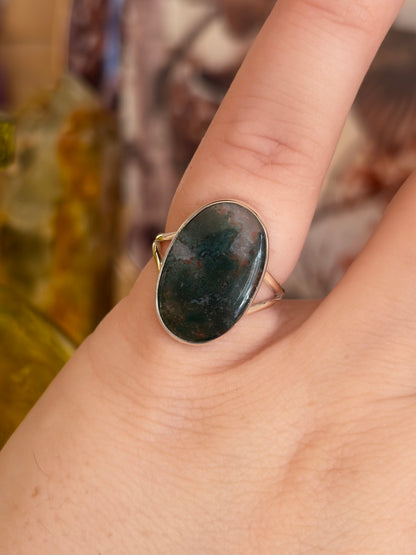 Moss Agate Ring - Size 5