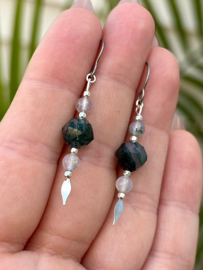 Mire Moss Agate Earrings