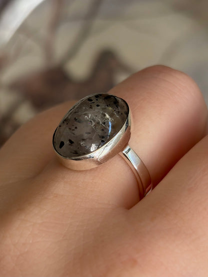 Sagenitic Quartz Ring - Size 8