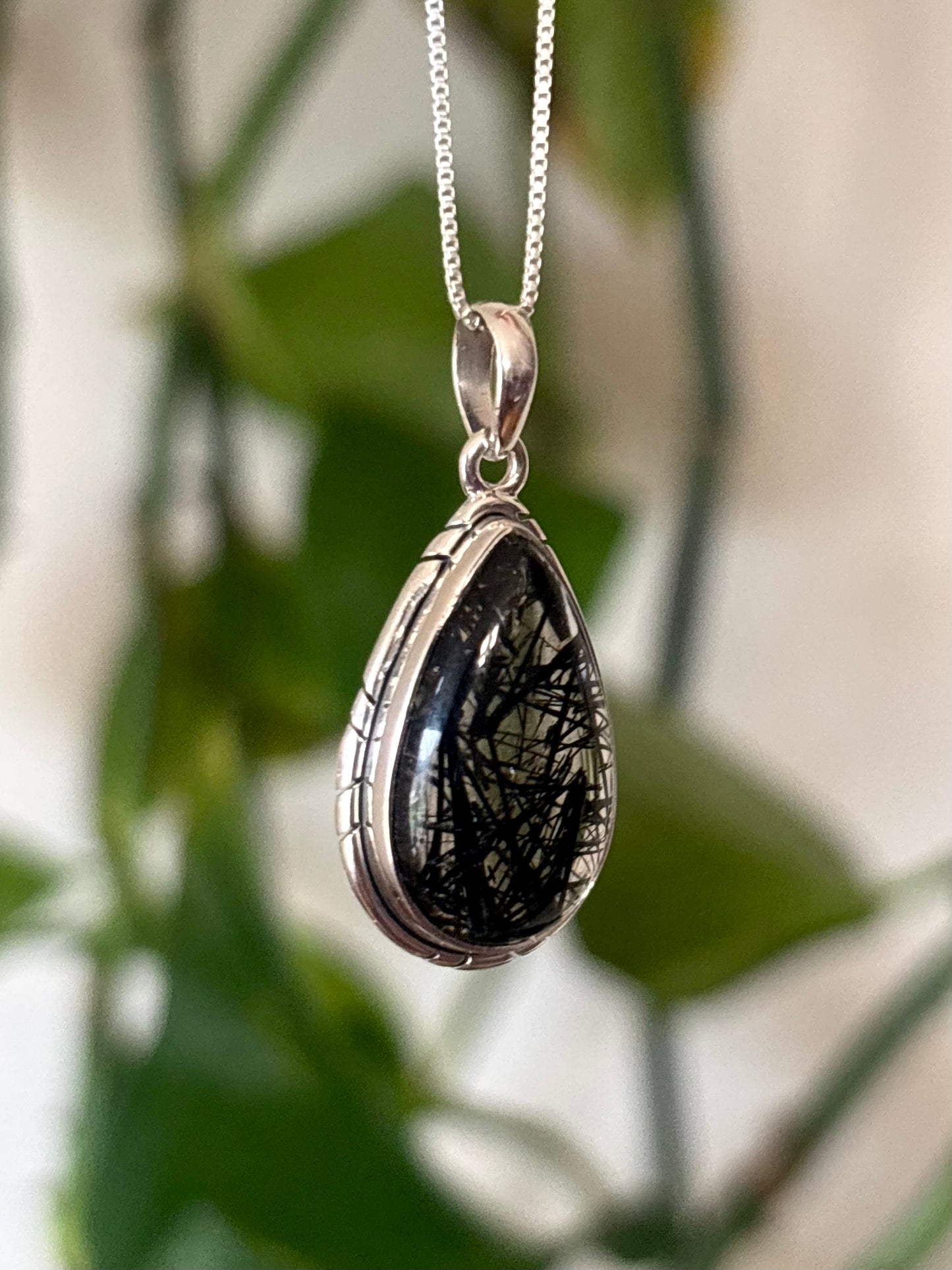 Black Rutile Tourmaline Necklace
