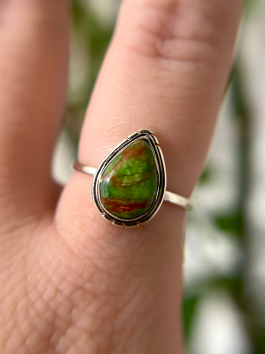 Green Sea Sediment Ring - Size 8.5