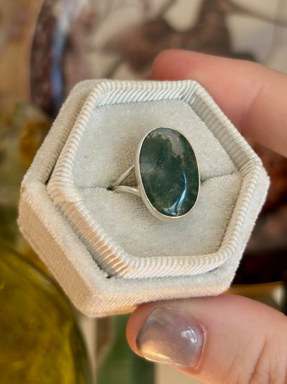 Moss Agate Ring - Size 5