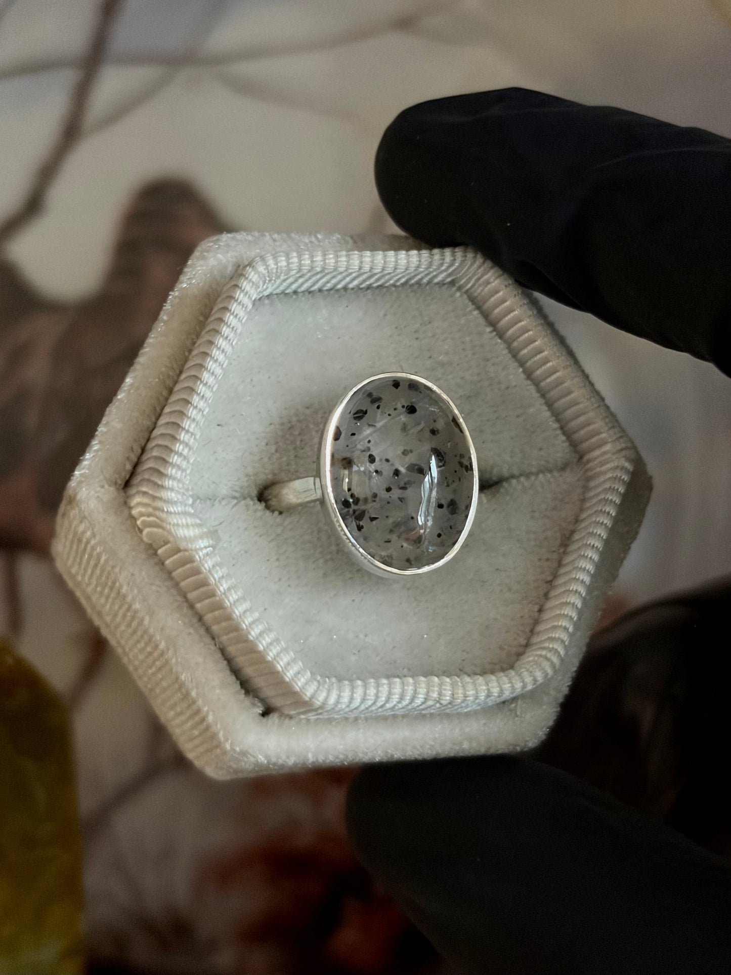 Sagenitic Quartz Ring - Size 6