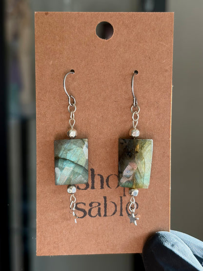 Labradorite Star Earrings