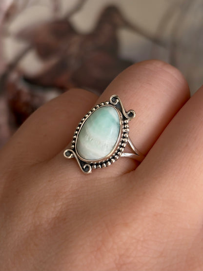 Blue Aragonite Ring - Size 8