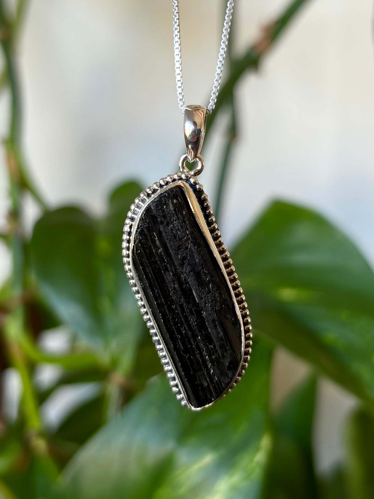 Rough Black Tourmaline Necklace