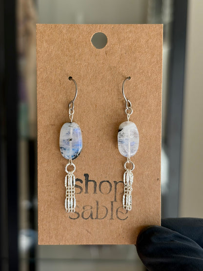 Ripple Moonstone Earrings