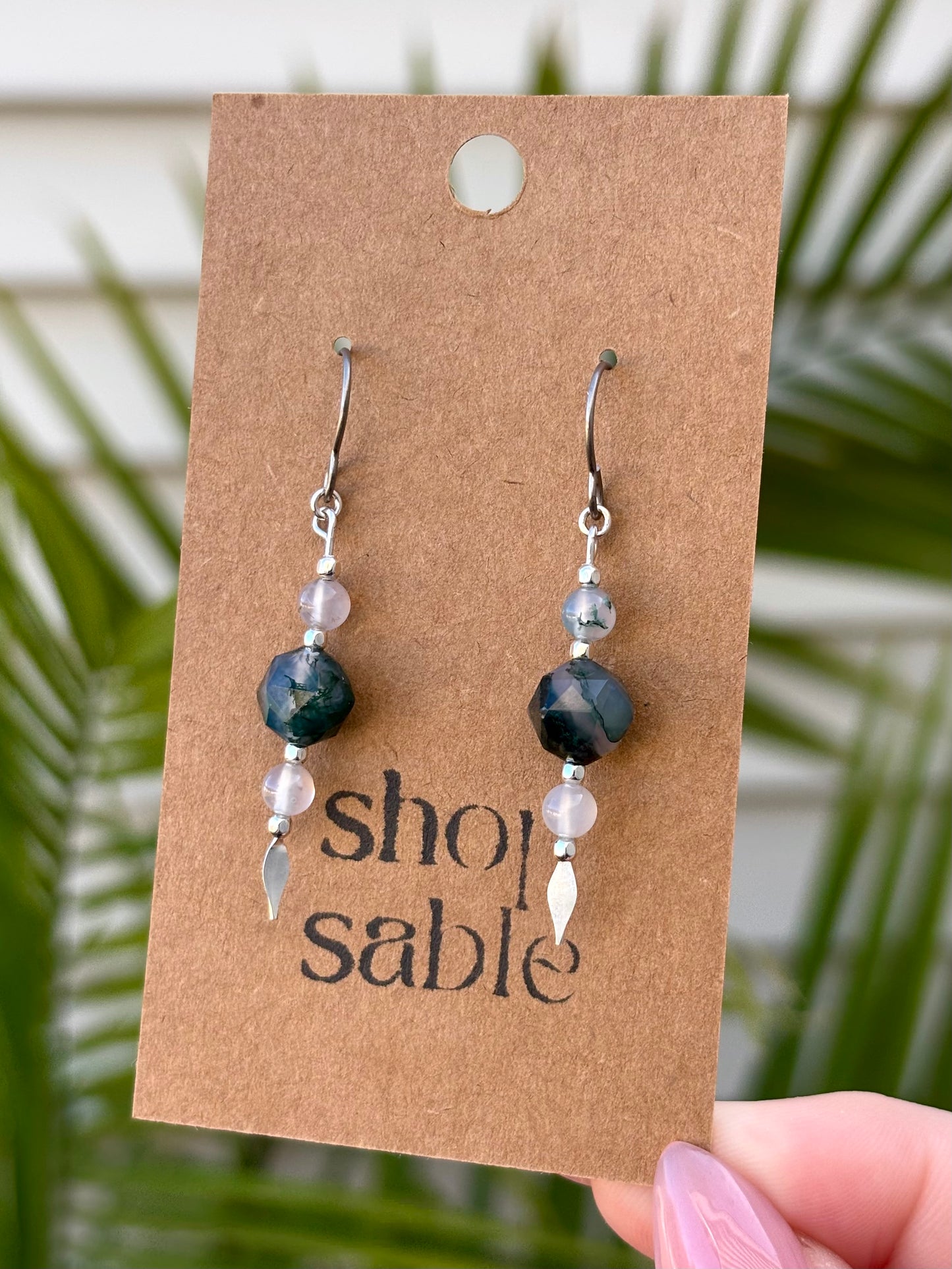 Mire Moss Agate Earrings