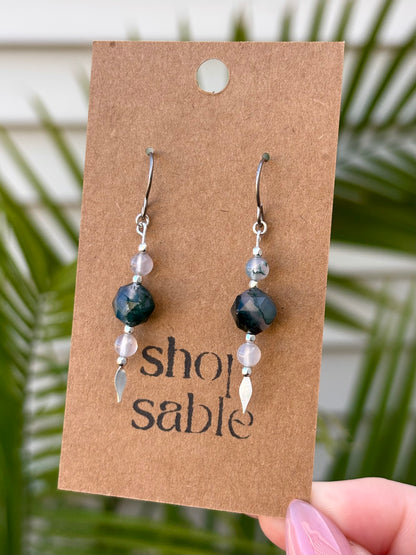 Mire Moss Agate Earrings
