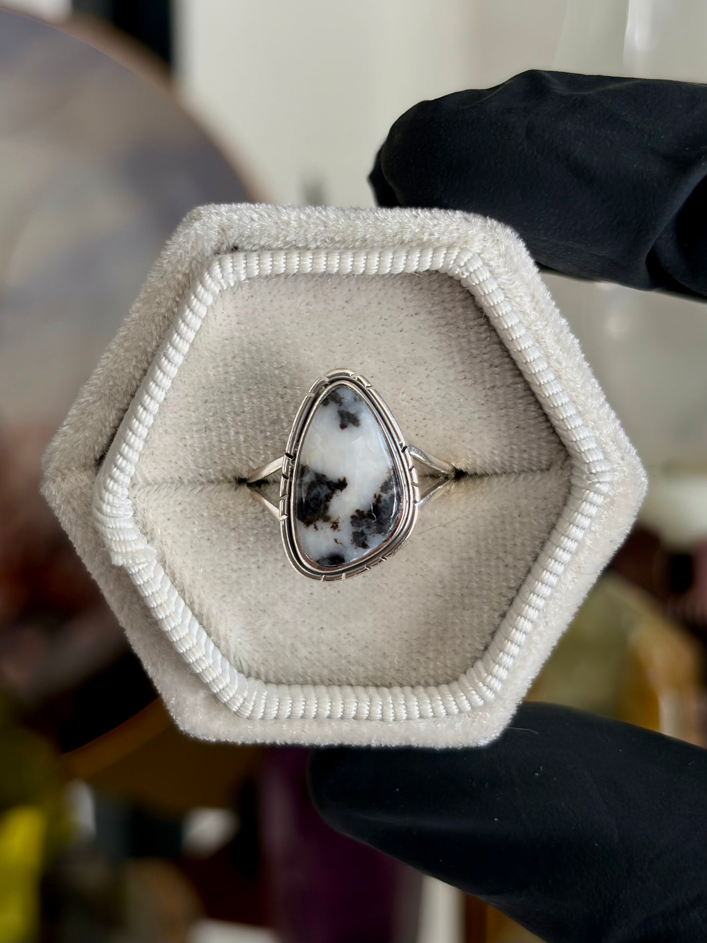 Zebra Skin Jasper Ring - Size 5