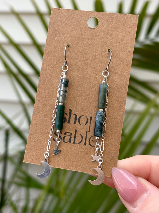 Tether Moss Agate Earrings