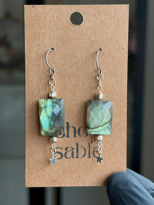 Labradorite Star Earrings