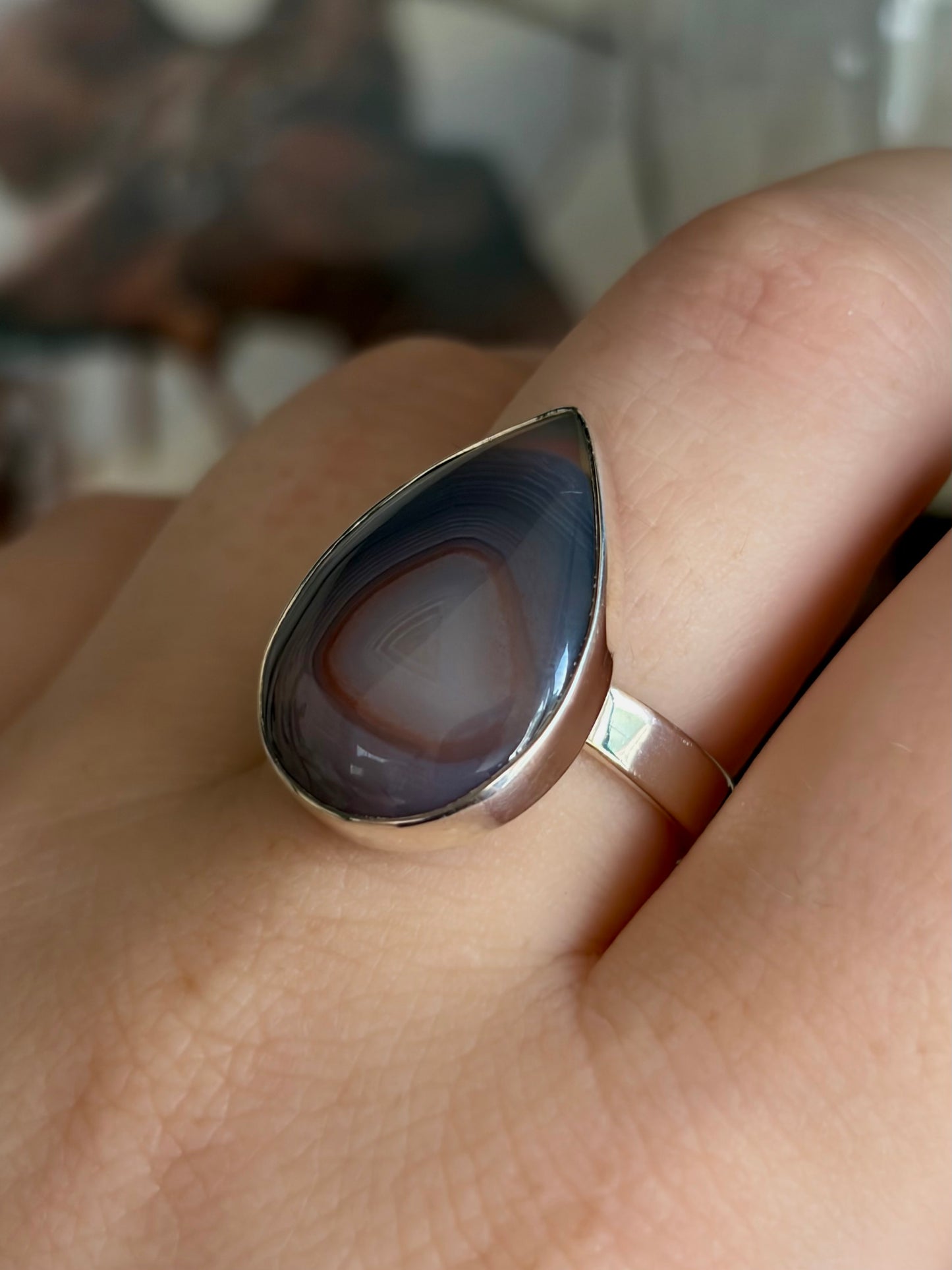 Botswana Agate Ring - Size 8